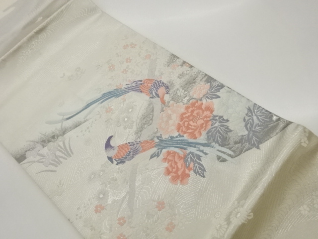 JAPANESE NAGOYA OBI / WOVEN FLOWERS